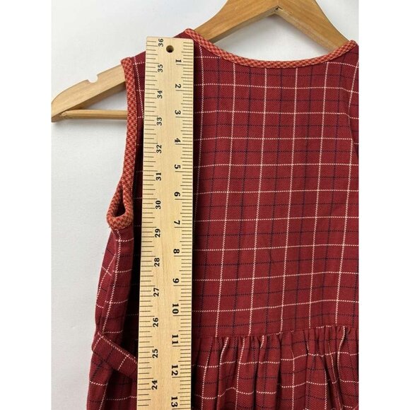 NWT Cornelloki Girls 7/8 Sleeveless Red Plaid & Floral Dress With Buttons - Picture 4 of 14
